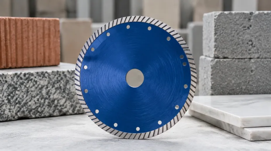 Turbo rim diamond disc with serrated continuous edge for multi-material cutting