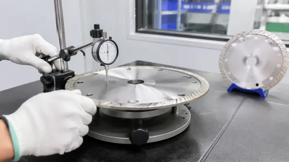 Precision measurement of thin core steel blade body flatness and runout tolerance checking