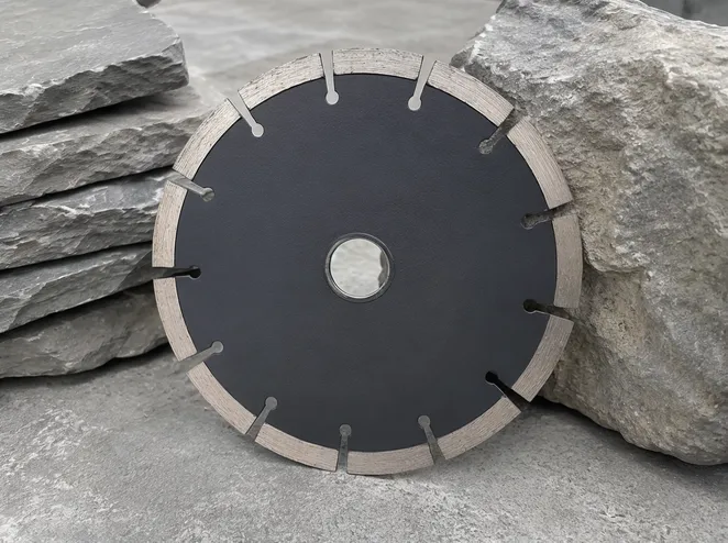 Segmented rim diamond blade for stone cutting
