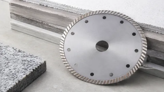 Turbo rim diamond disc with serrated continuous edge for balanced cutting