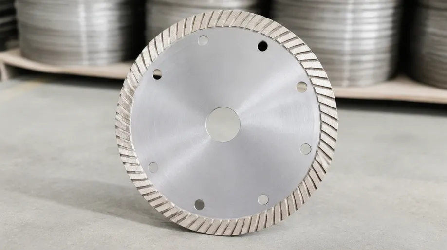 Standard turbo diamond cutting disc showing uniform serrations across the full rim circumference