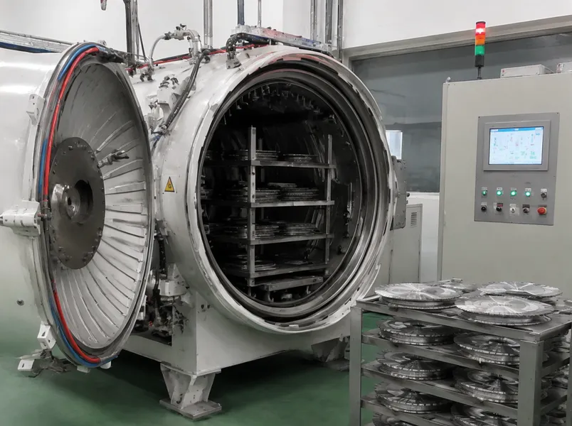 Vacuum furnace used for diamond blade brazing with controlled atmosphere