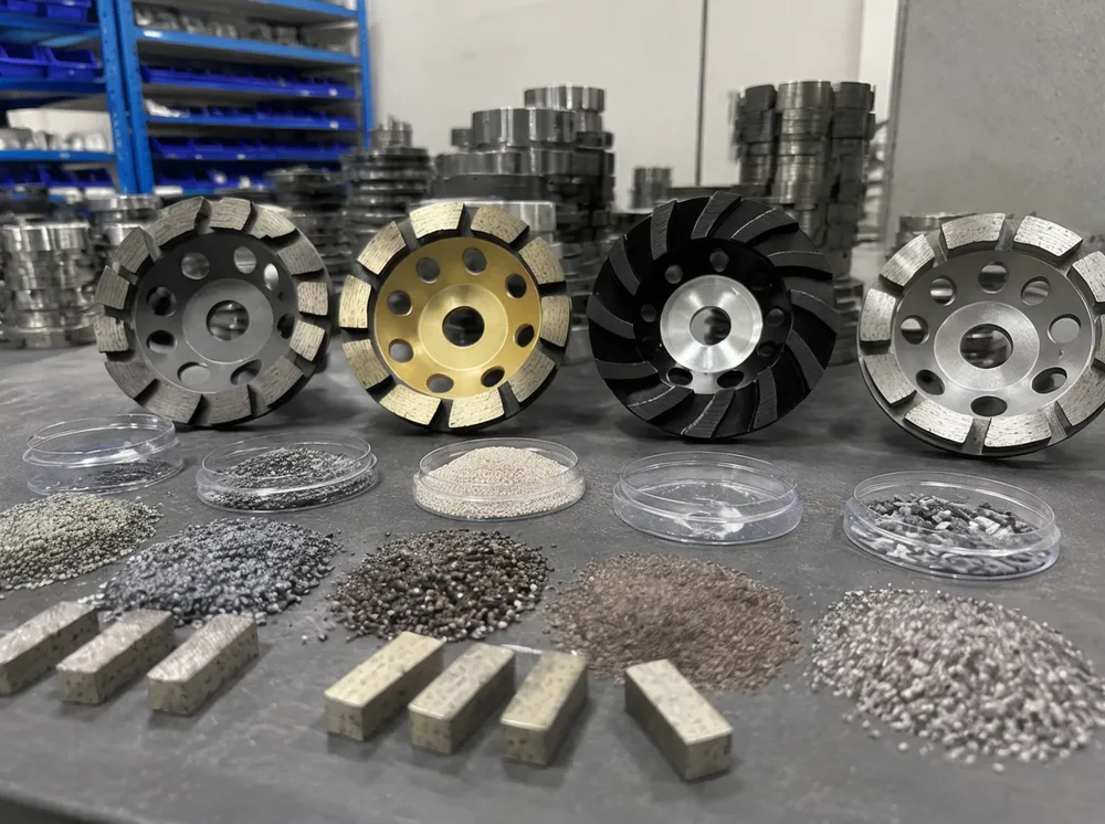 Diamond cup wheel application matching — substrate and segment selection process