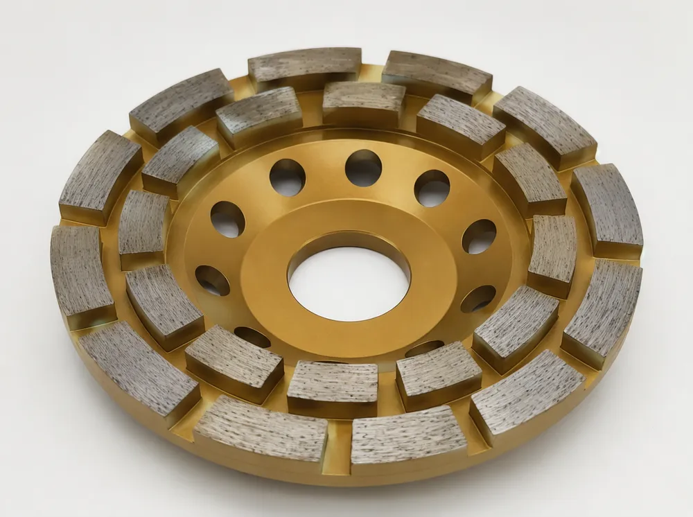 Diamond cup grinding wheel with sintered segments showing face-grinding configuration