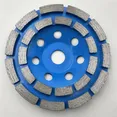 Double-row diamond cup grinding wheel segment configuration