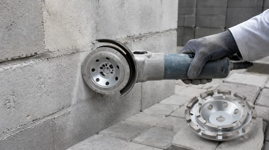 Double-row cup wheel used for block wall grinding and paver leveling