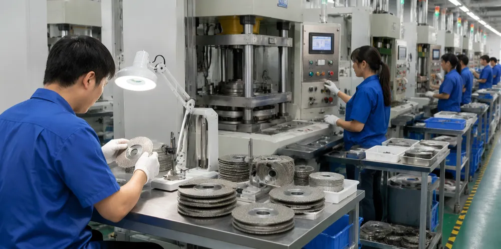 CLSEG diamond grinding disc sintering production line with automated pressing and quality inspection
