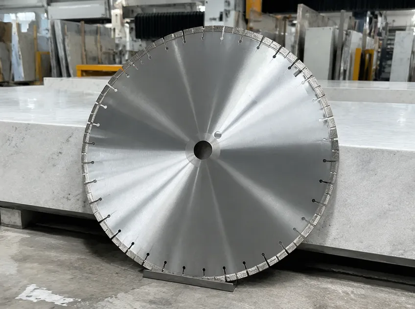Bridge saw blade for multi-stone fabrication — 400mm diamond blade with cobalt-iron bond segments