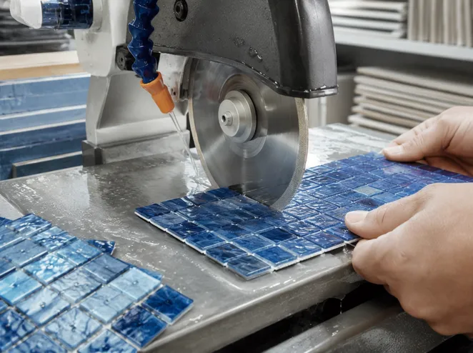 Small diameter diamond blade for precision mosaic and decorative tile cutting