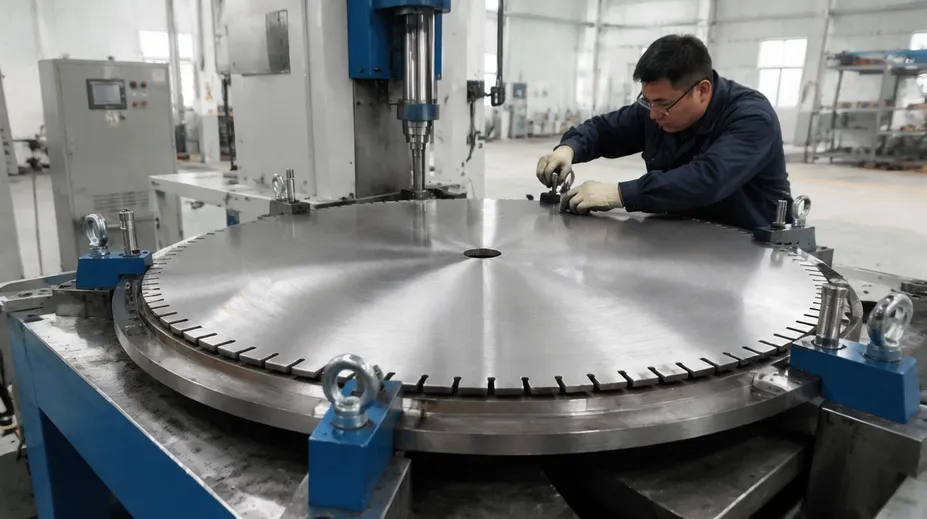 Steel core tensioning process for large diameter concrete saw blades over 500mm