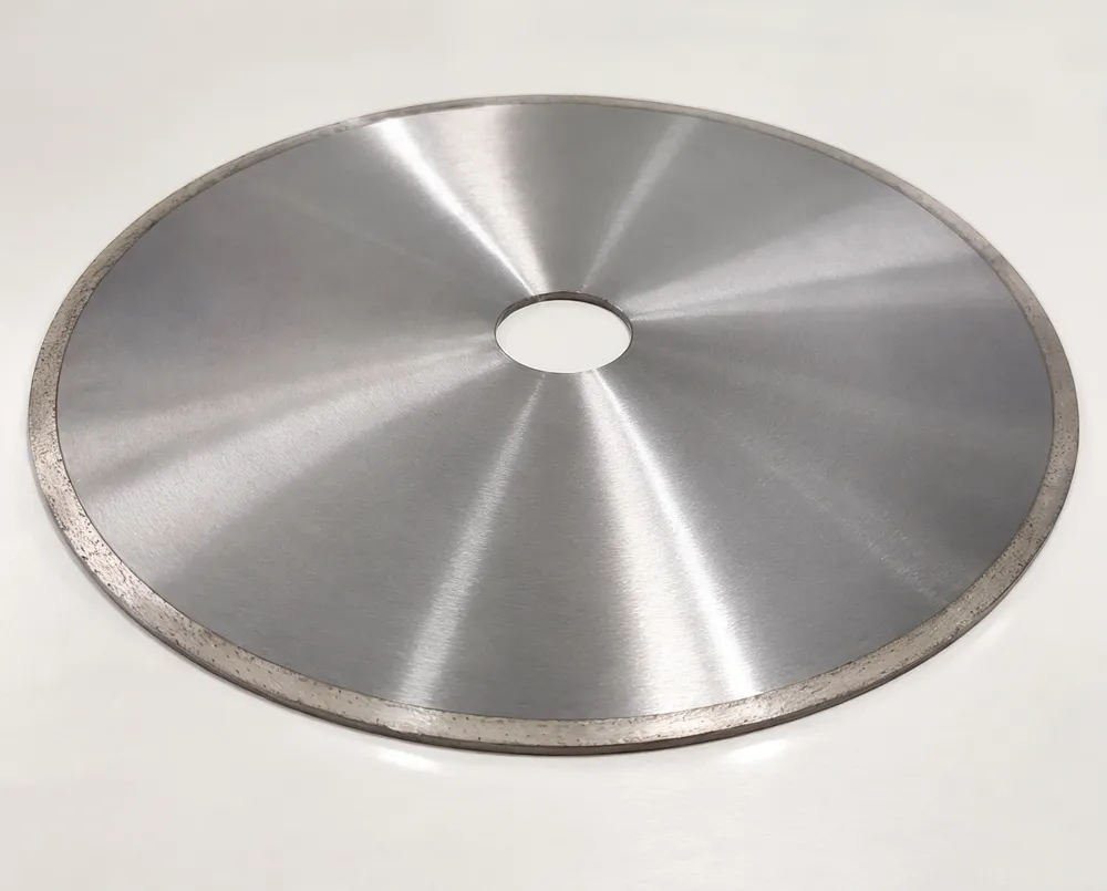Continuous rim diamond blade showing the unbroken cutting edge