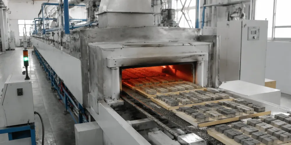 Automated sintering furnace producing engineered stone diamond saw blade segments