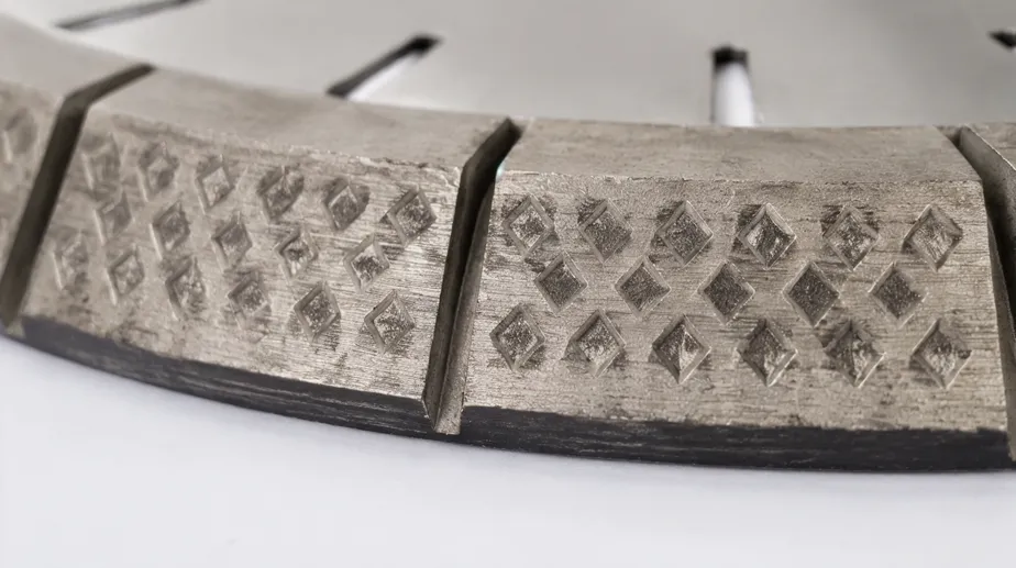 Arix-pattern granite blade segment showing geometric diamond arrangement