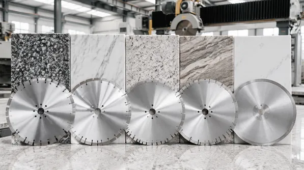 General-purpose bridge saw blade for multi-material stone cutting applications