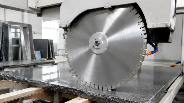 Granite saw blade with high diamond concentration segments for bridge saw applications