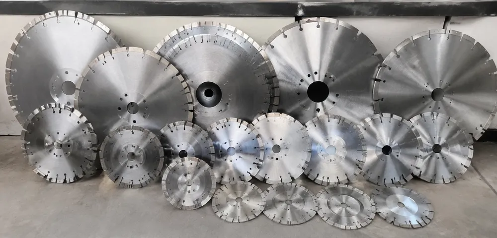 Range of custom laser welded diamond blades in various diameters and segment configurations