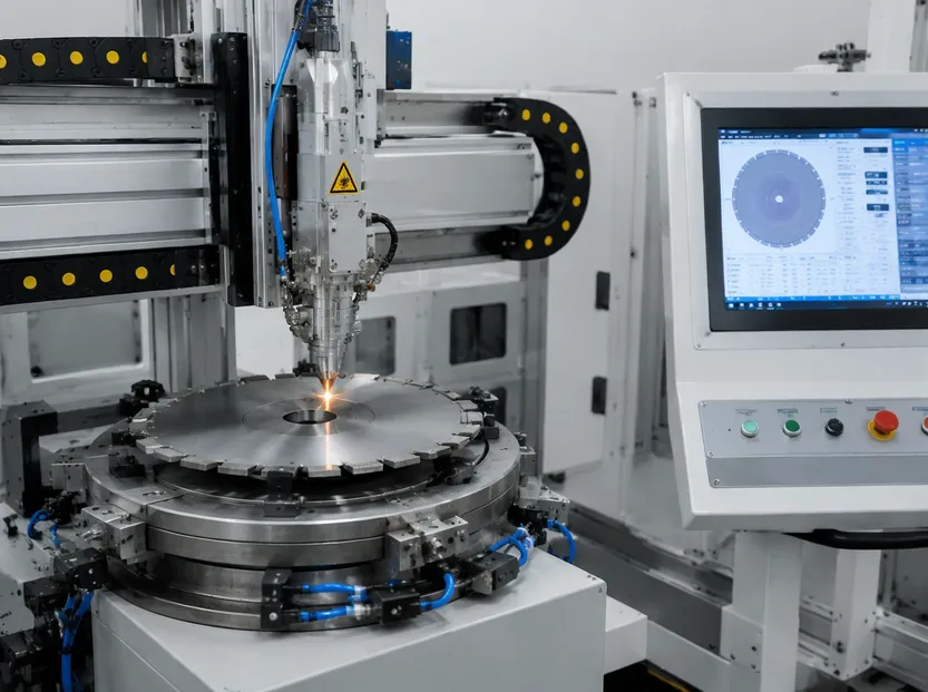 CNC fiber laser welding system for diamond blade segment attachment