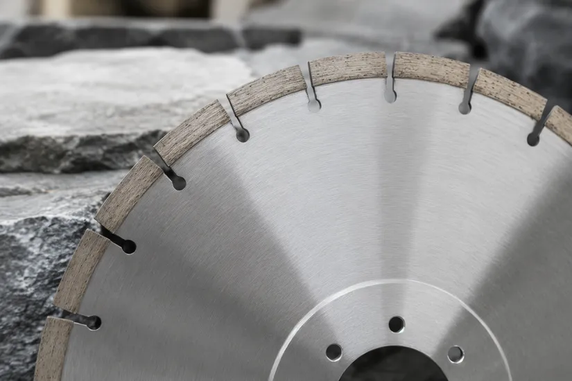 Quartzite saw blade with soft-bond diamond segments engineered for hard natural stone cutting