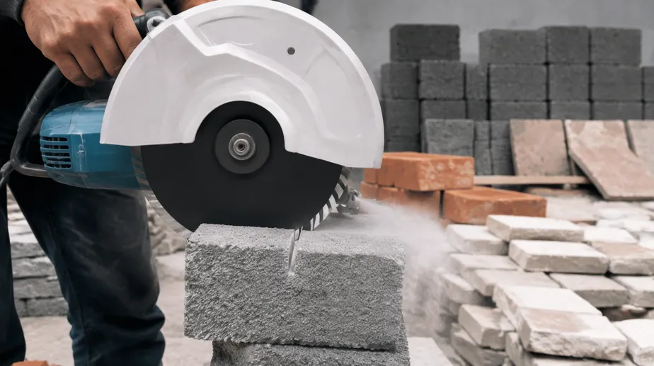 Turbo diamond saw blade used in general construction — cutting brick, block, pavers, concrete, and stone cladding