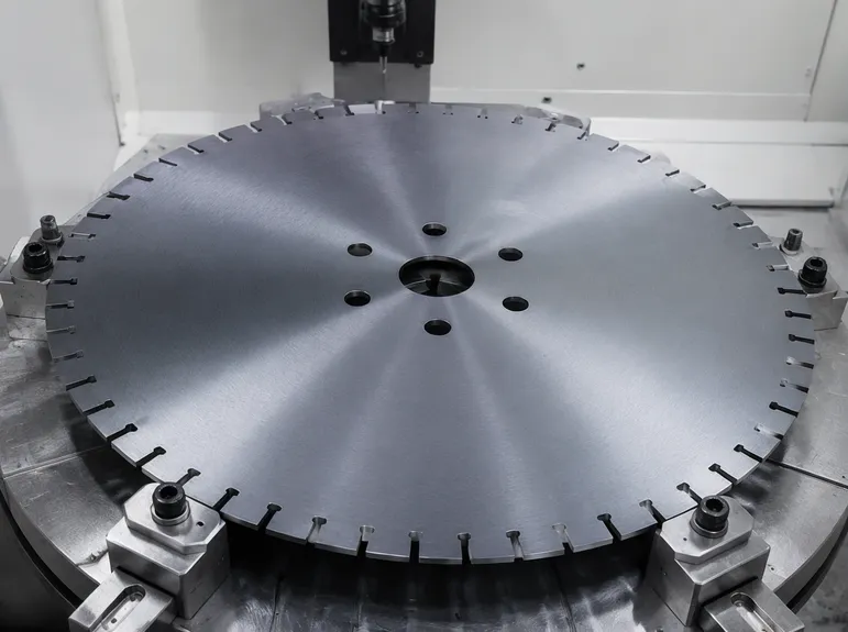 CNC-tensioned carbon steel blade core with corrosion-resistant surface finish