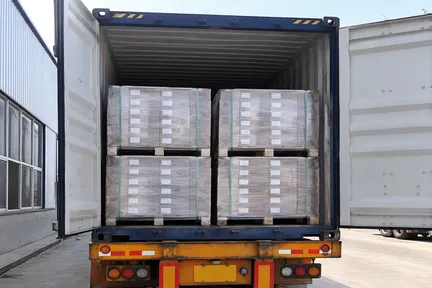 20GP container loaded with palletized gang saw segments for ocean freight