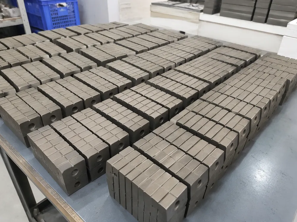 Gang saw diamond segments arranged for multi-blade frame installation