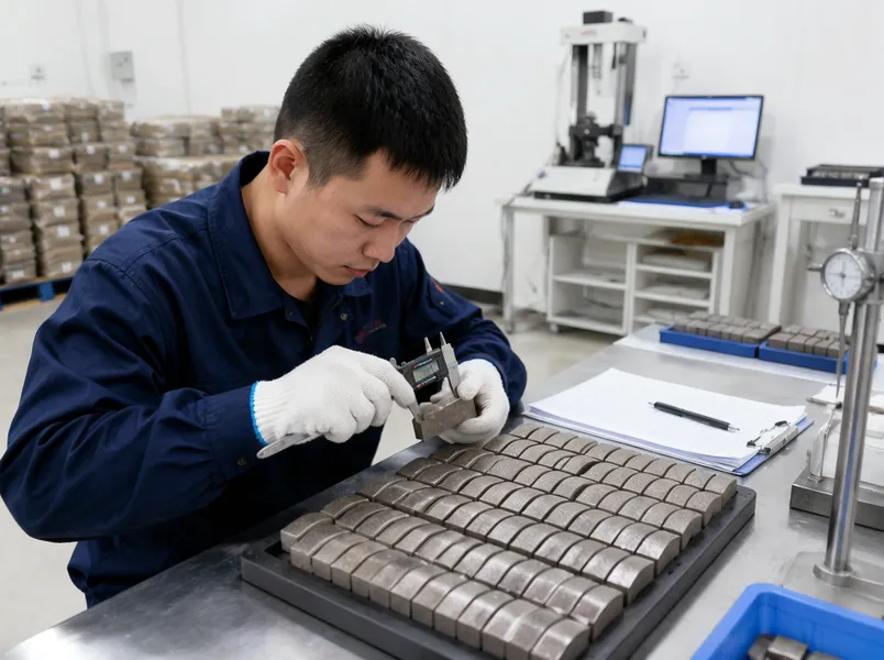 Quality testing and inspection of granite diamond segments during batch production