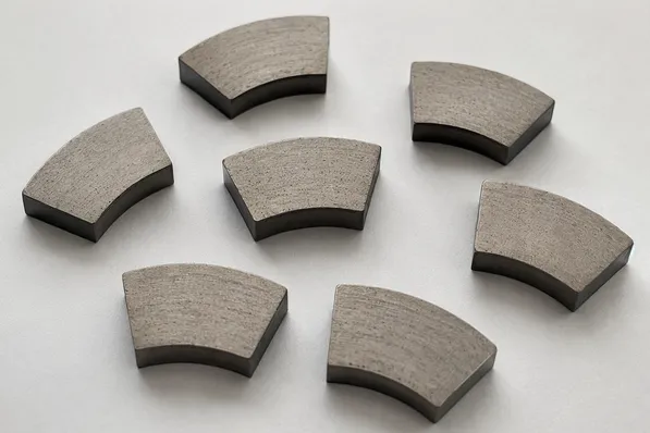 Fan-shaped diamond segment for multi-blade block cutters