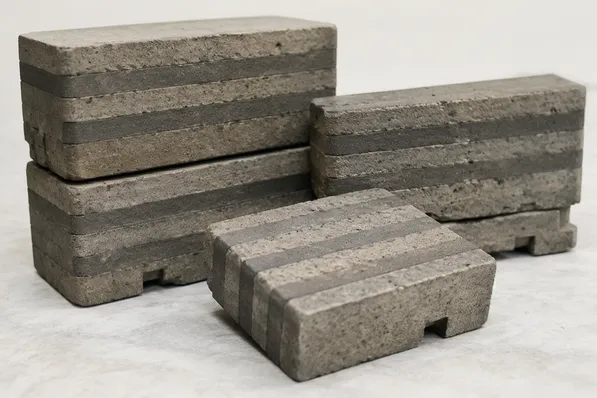 Sandwich multi-layer diamond segment for quarry block cutting