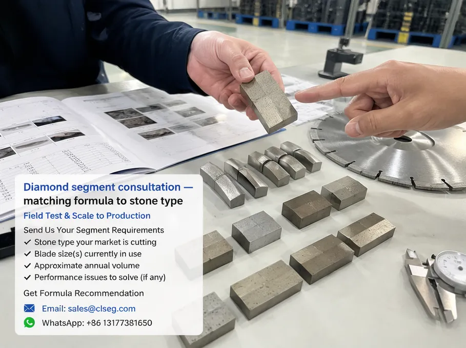 Diamond segment consultation — matching formula to stone type