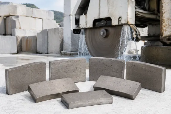 Gang saw marble diamond segments for quarry block cutting operations