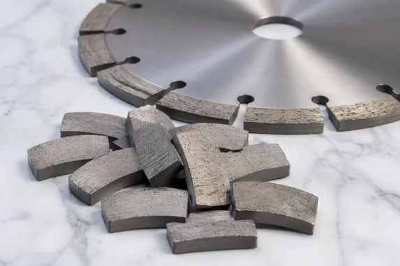Replacement marble diamond segments for re-tipping existing steel cores